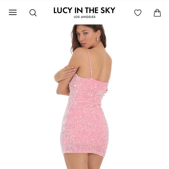 Lucy in the sky pink sequin mini dres size xs worn once - Picture 2 of 4